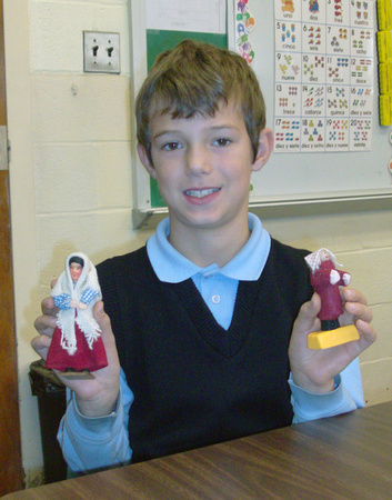 We made pilgrim dolls after reading Molly’s Pilgrim.